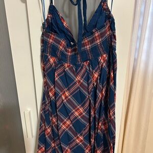 Aeropostale Blue and Red Chemise with Classic Plaid Design